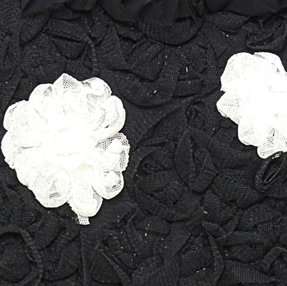 Modcloth black and white stripe tulle floral dress - Picture 6 of 7